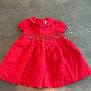 Janie and Jack Vibrant Red Formal Smocked Dress